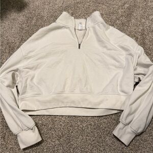 Divided Cream Half-Zip Sweatshirt